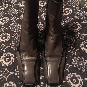 Prada leather booties. Two tone. Square toe.